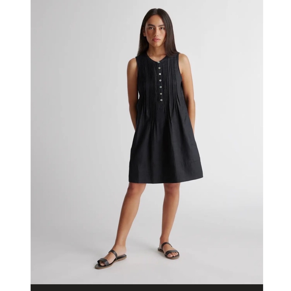 100% European Linen Sleeveless Swing Dress, Quince
